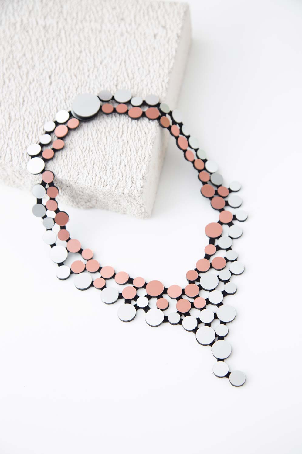 Collier Abstraction Neuf - Argent + Noir