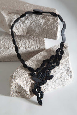 Emma V Necklace - Black