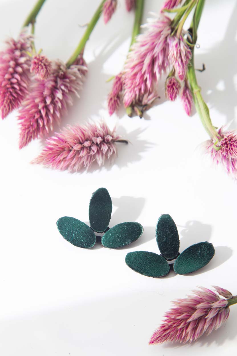 Emma Earrings Small - Green