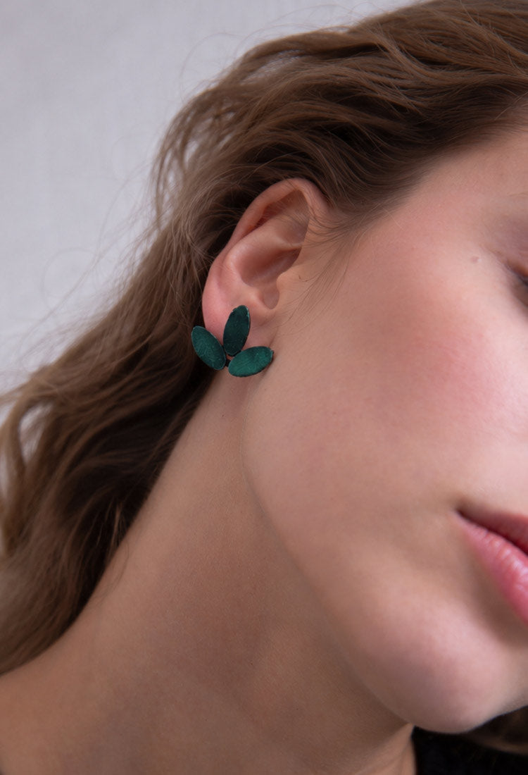 Emma Earrings Small - Green