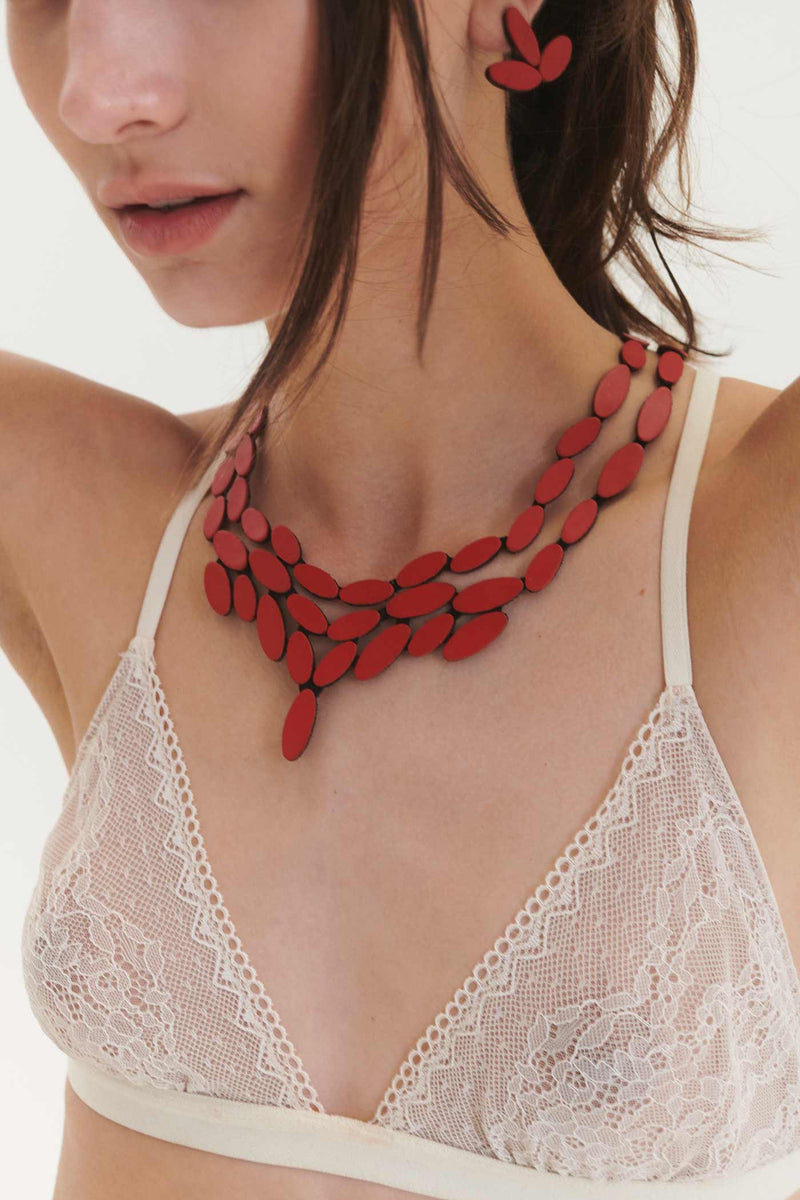 Collier Emma V - Rouge