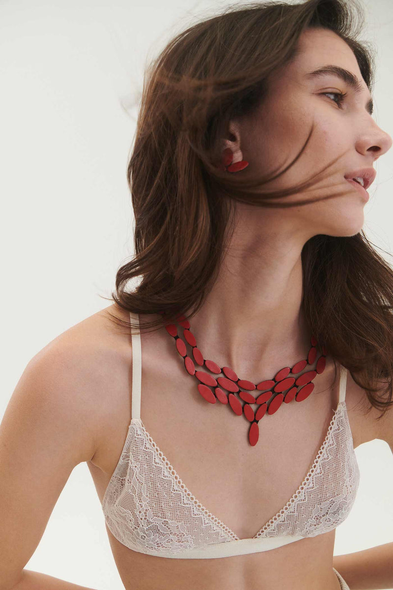 Collier Emma V - Rouge
