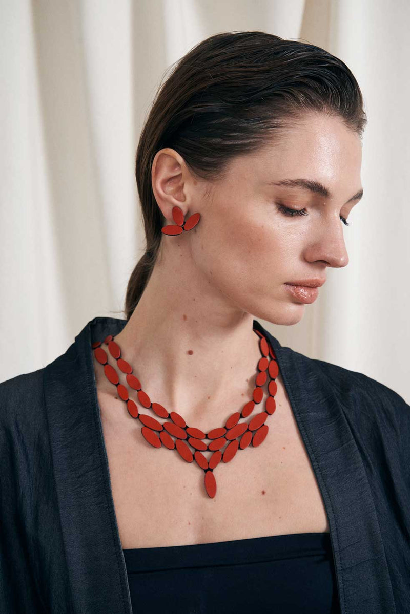 Collier Emma V - Rouge