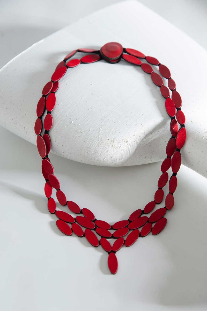 Collier Emma V - Rouge