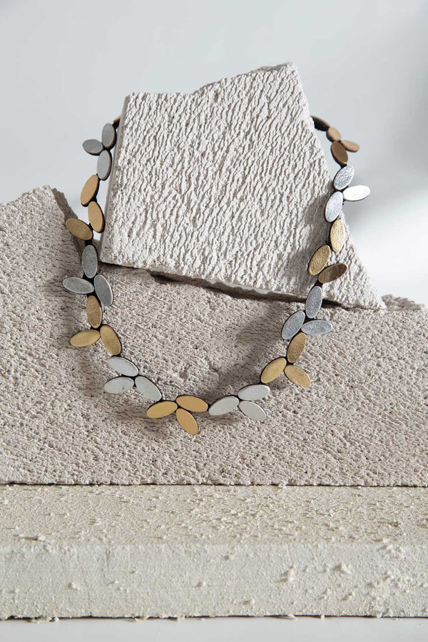 Runde Halskette Emma - Silber &amp; Gold