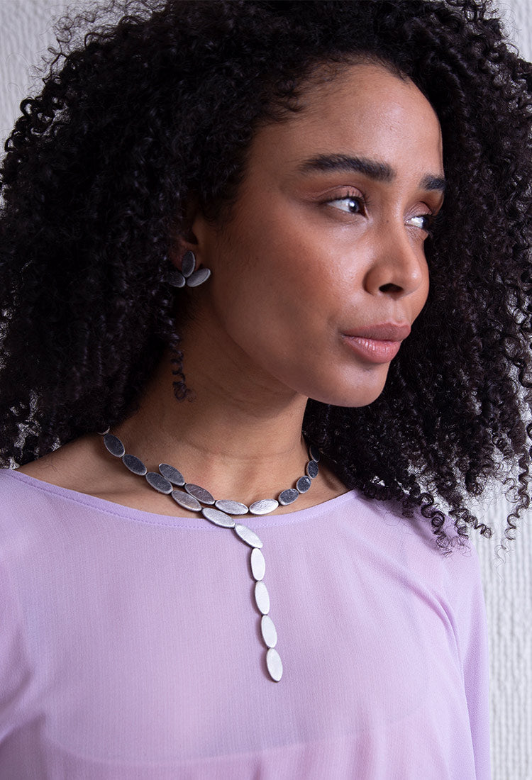Emma Y Necklace - Silver