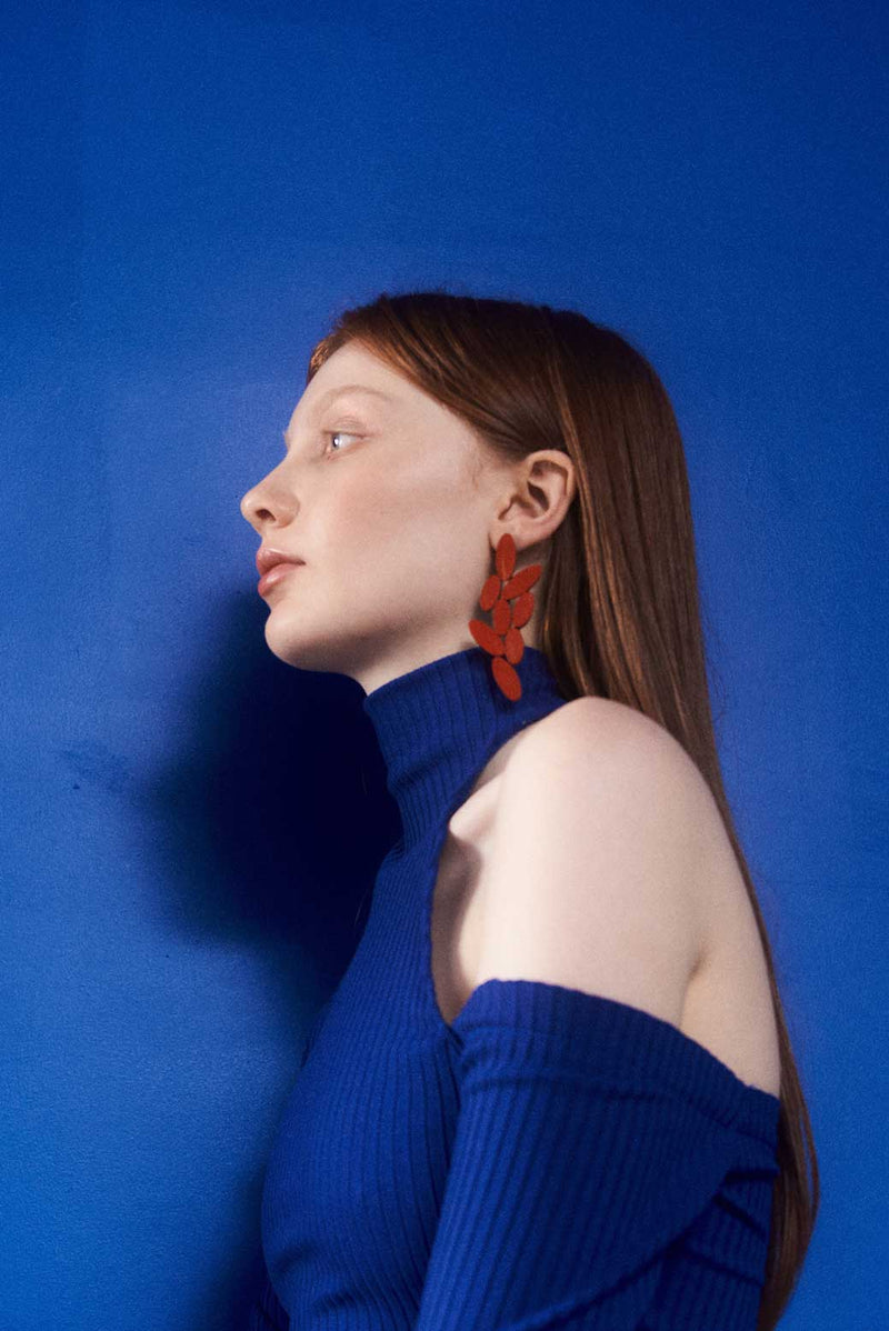 Emma Earrings Large - Red