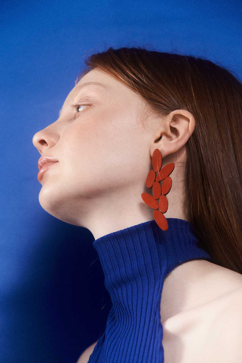 Emma Earrings Large - Red