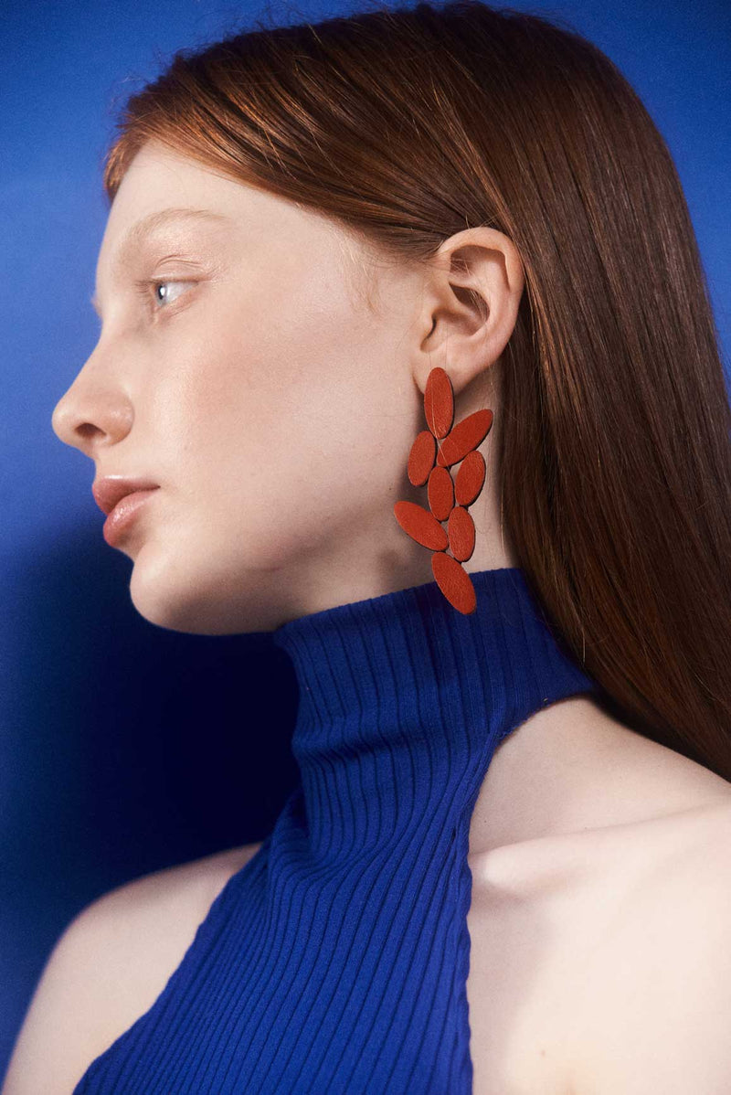 Emma Earrings Large - Red
