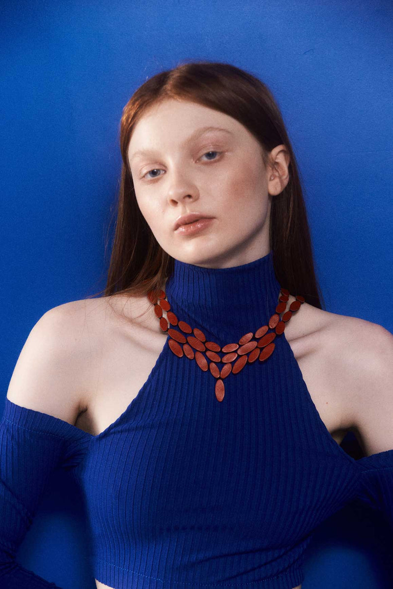 Collier Emma V - Rouge