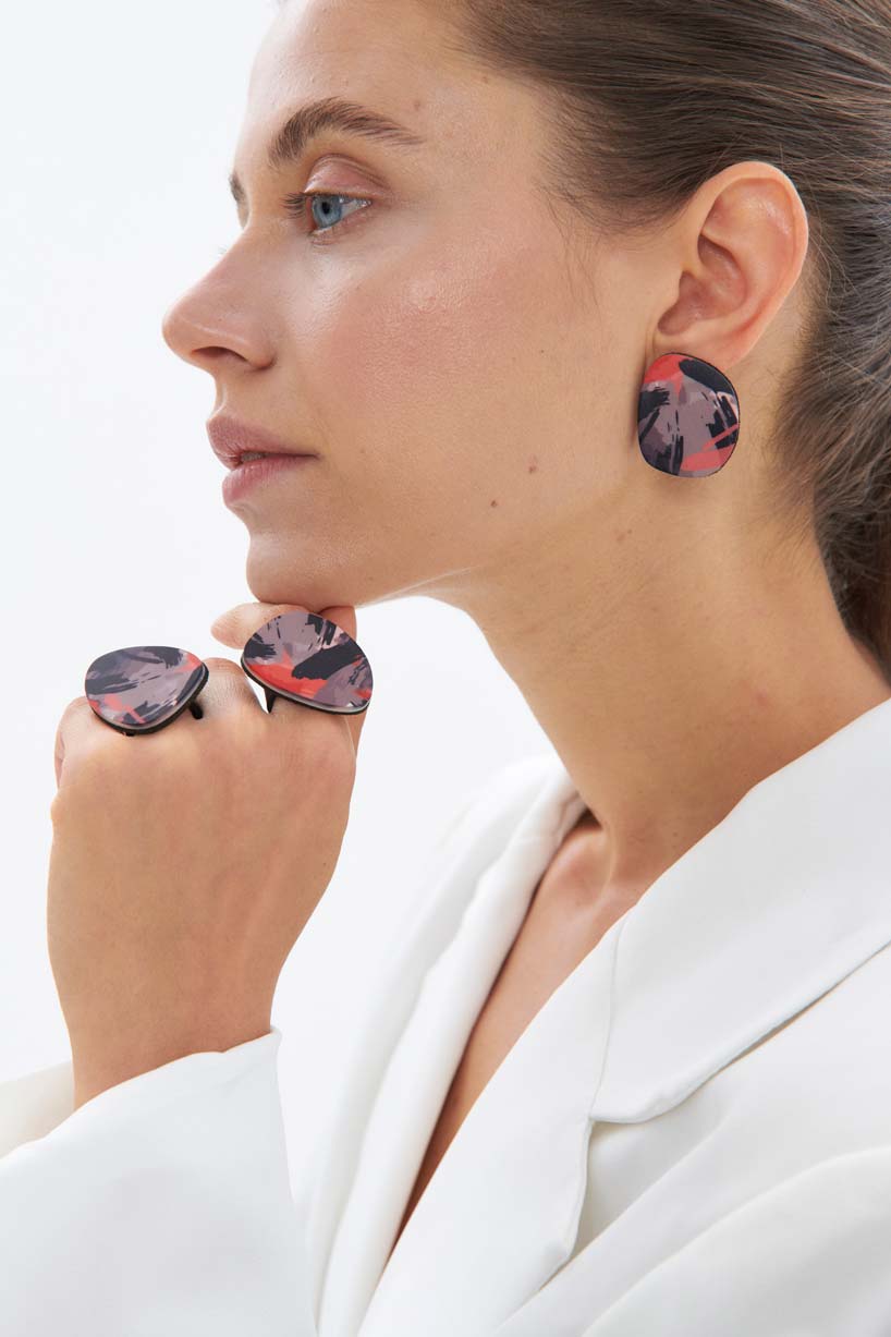 Petites boucles d'oreilles Frame Stones Peinture