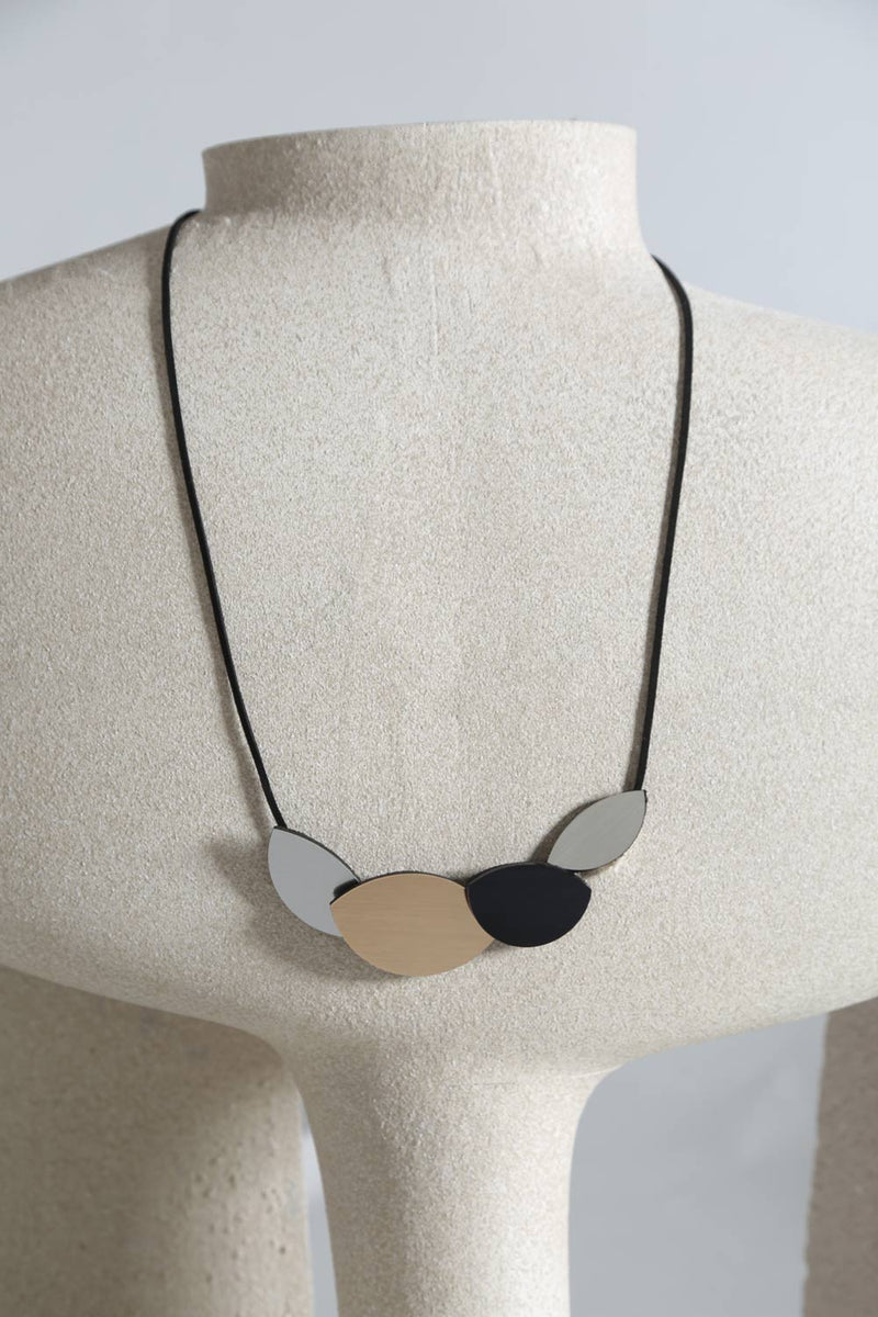 Collier Symphonie Forestière - Argent+Noir+Or