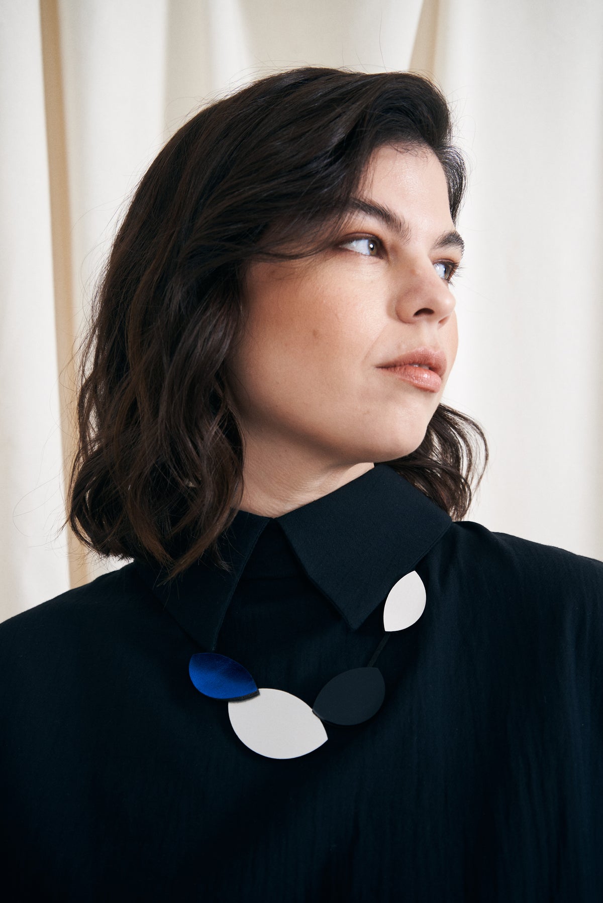 Forest Symphony Necklace - Silver/Black/Blue