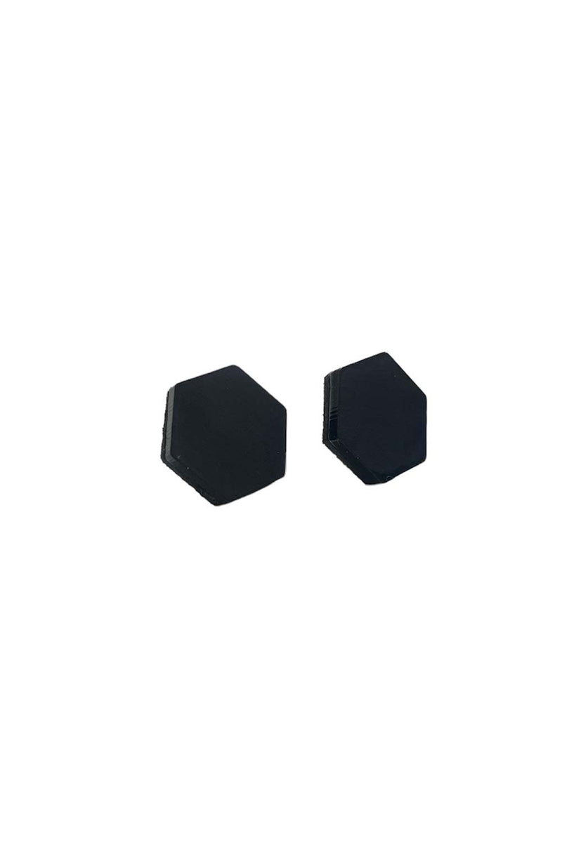 Greta Hexagon Earrings Small - Black