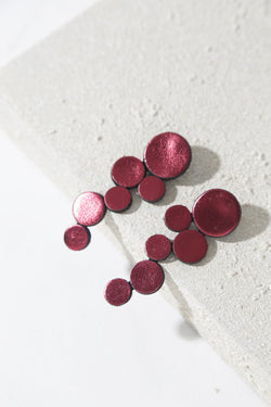 Abstraction Earrings Large - Burgundy*