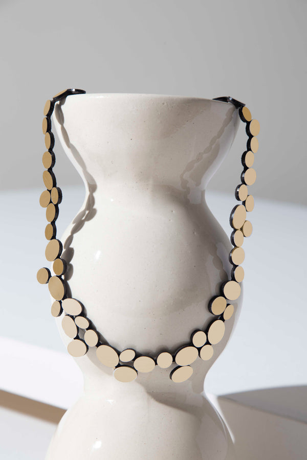 Organic Reflections Round Necklace - Gold