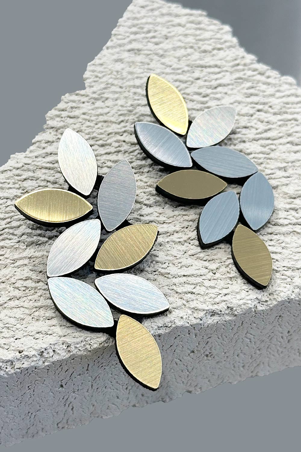 Boucles d'oreilles Kate Leaves Large - Argent et Or