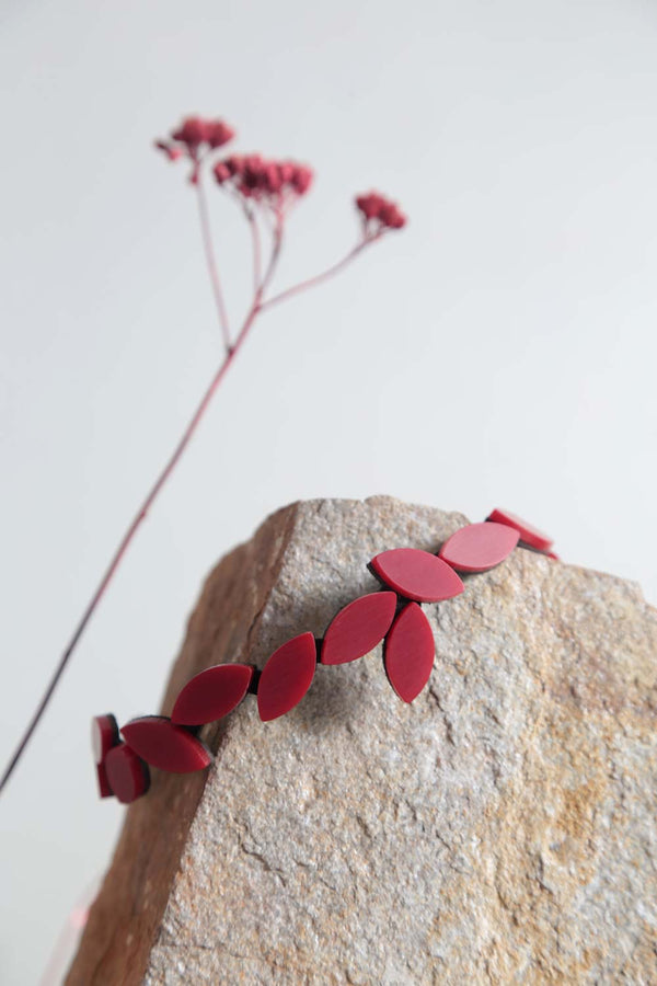 Schmaler Choker „Kate Leaves“ - Rot