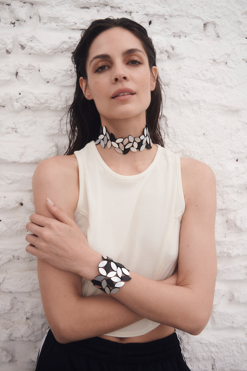 Pulsera Kate Leaves - Plata/Negro *