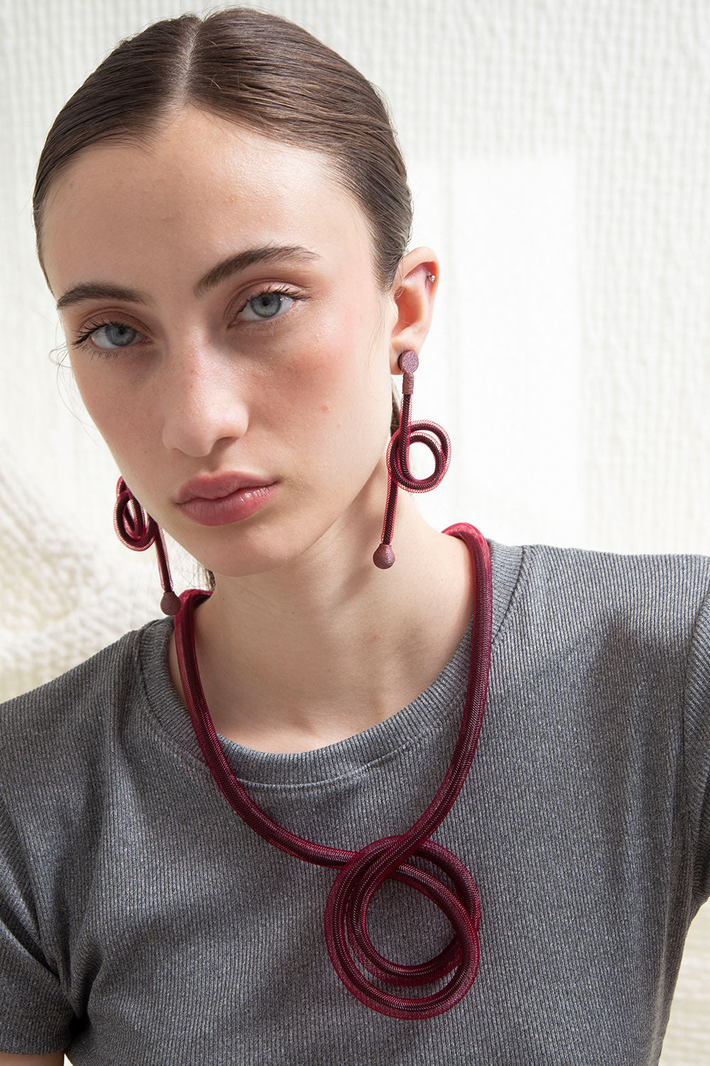 Pendientes Life Nudo - Burdeos