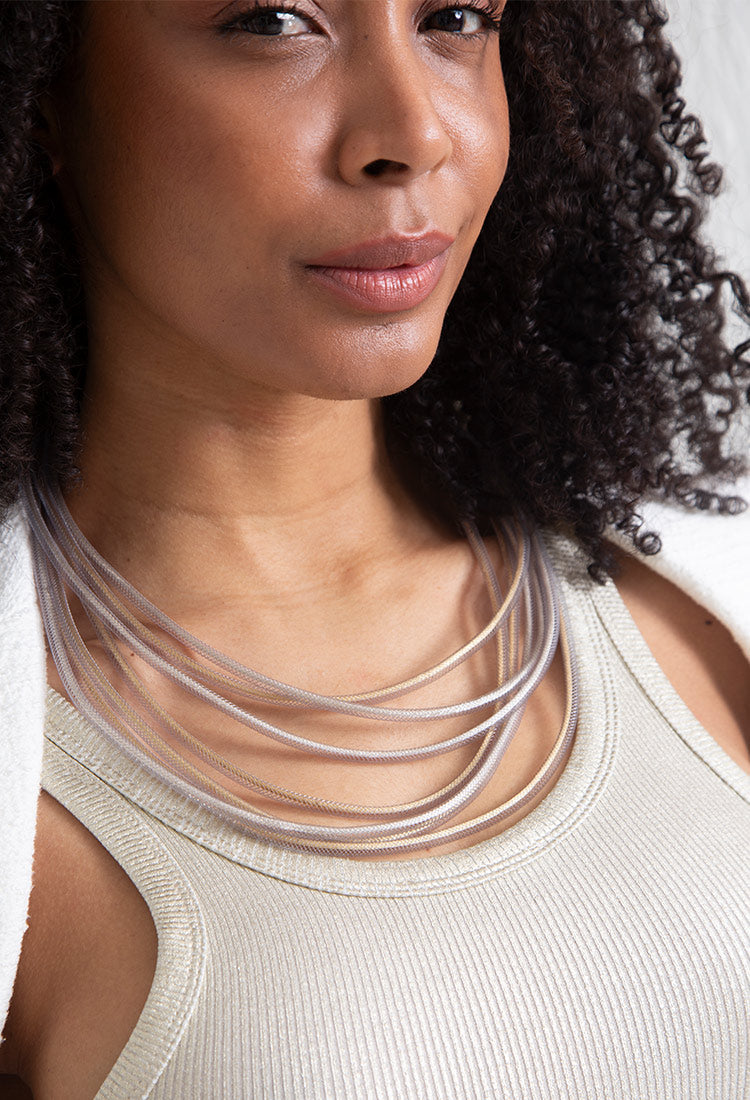 Life Necklace Round - Ivory/Gold