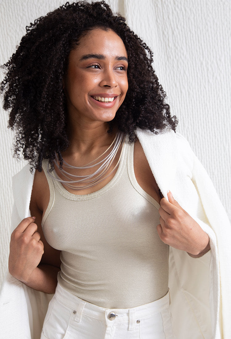 Life Necklace Round - Ivory/Gold