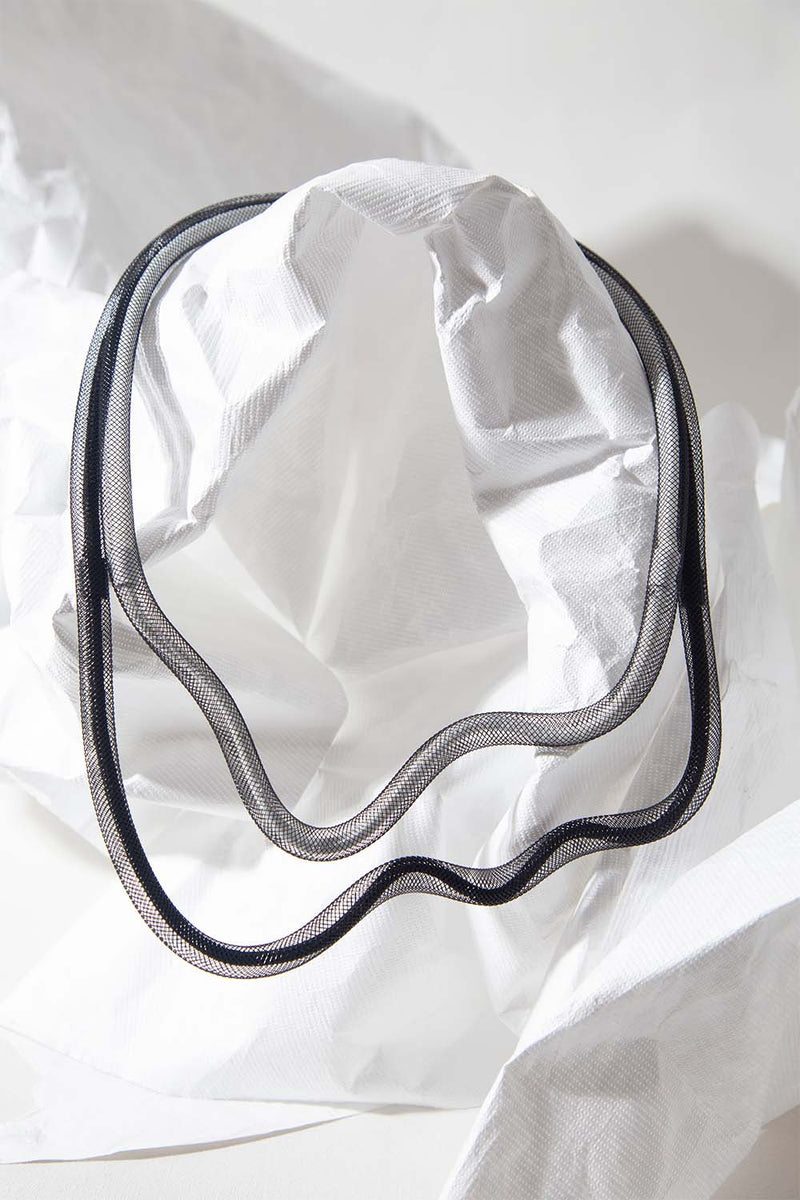 Collar Life Chain - Plata/Negro