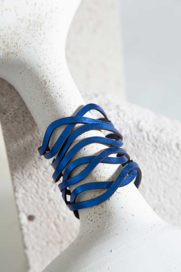 Curves Duo Cuff Bracelet - Metallic Blue