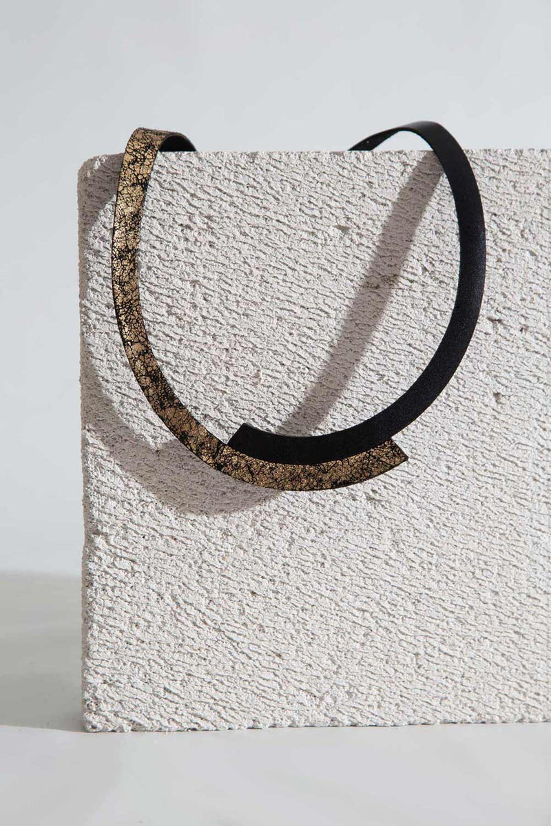 Collier Rond Duo - Noir+Or
