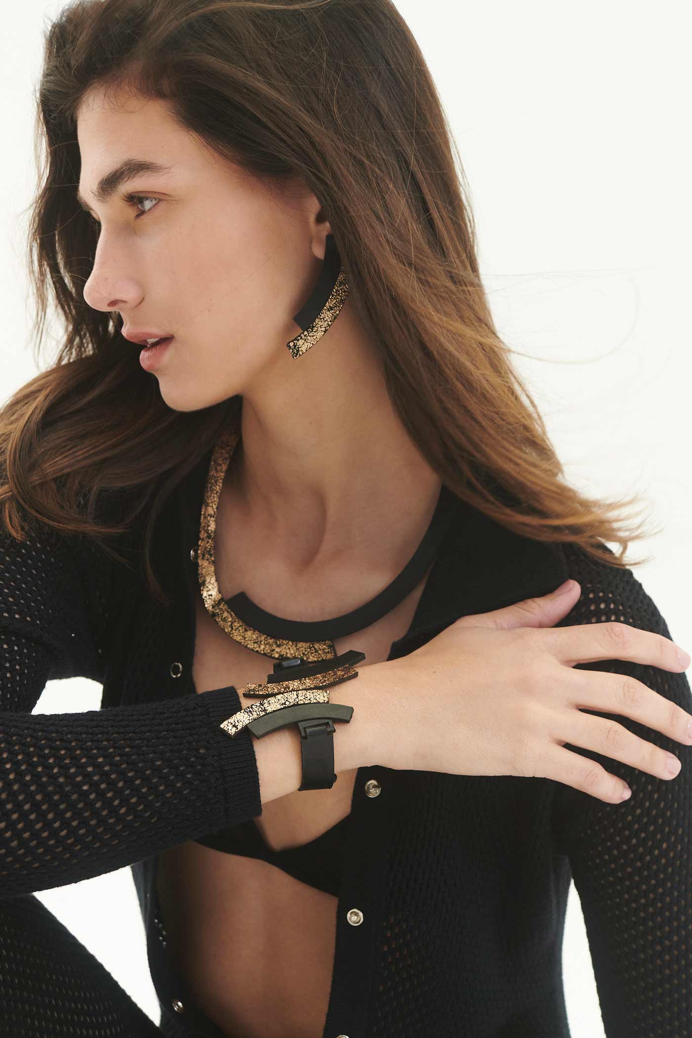 Duo Earrings - Black/Gold