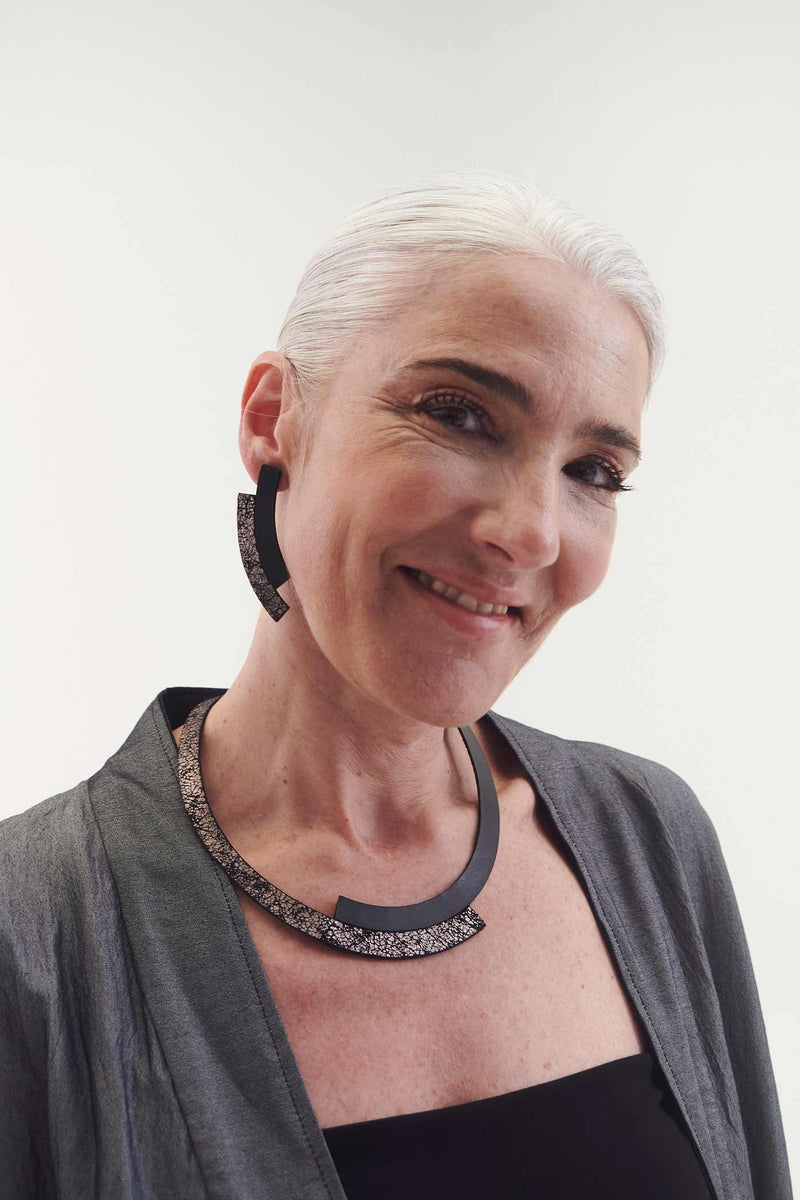 Boucles d'Oreilles Duo - Noir+Étain