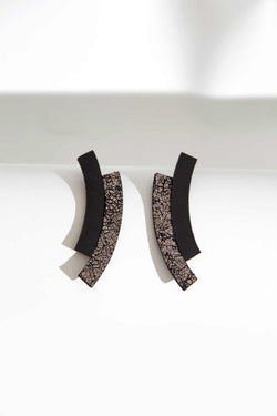 Boucles d'Oreilles Duo - Noir+Étain