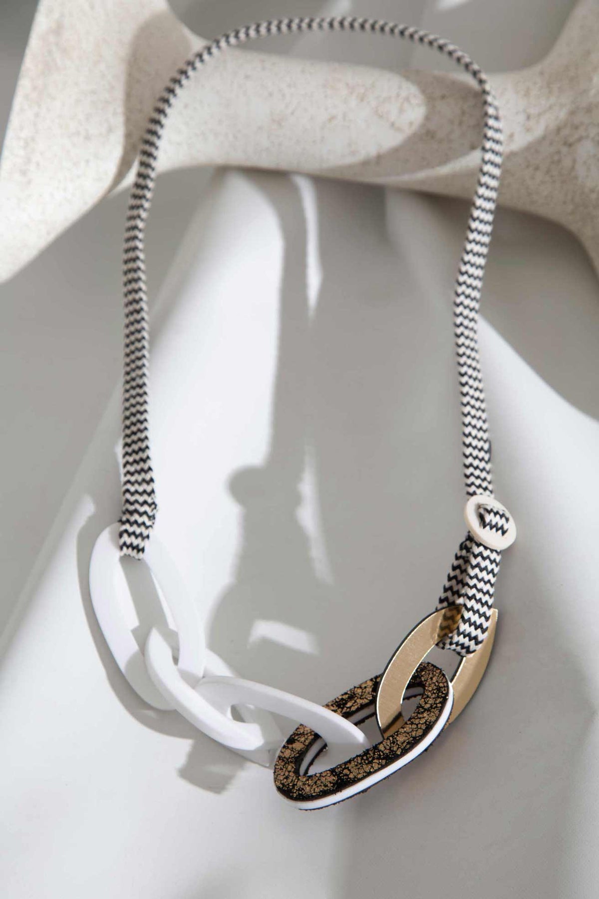 Collier Miss Link - Ivoire+Or