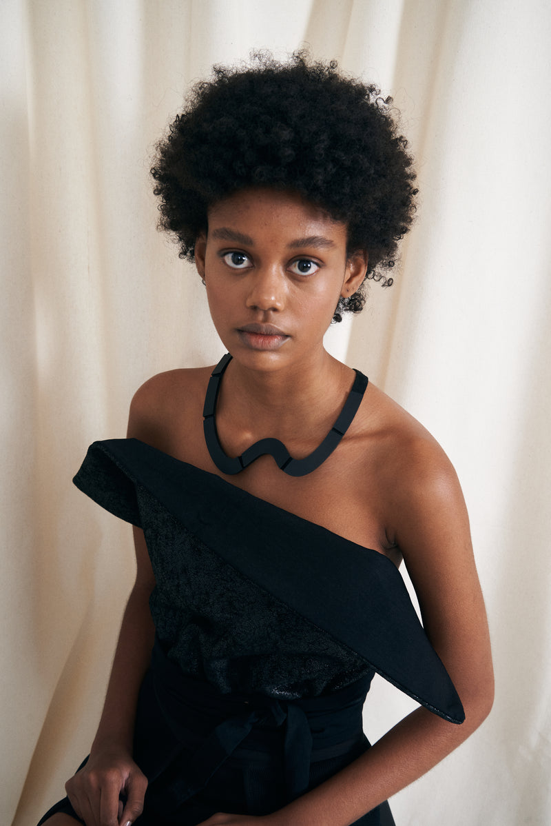 Collier Mies Wave Court - Noir