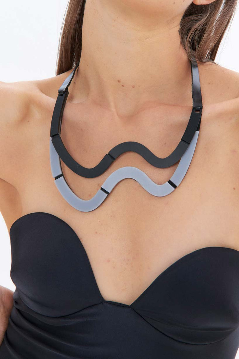 Collier Mies Wave Court - Noir