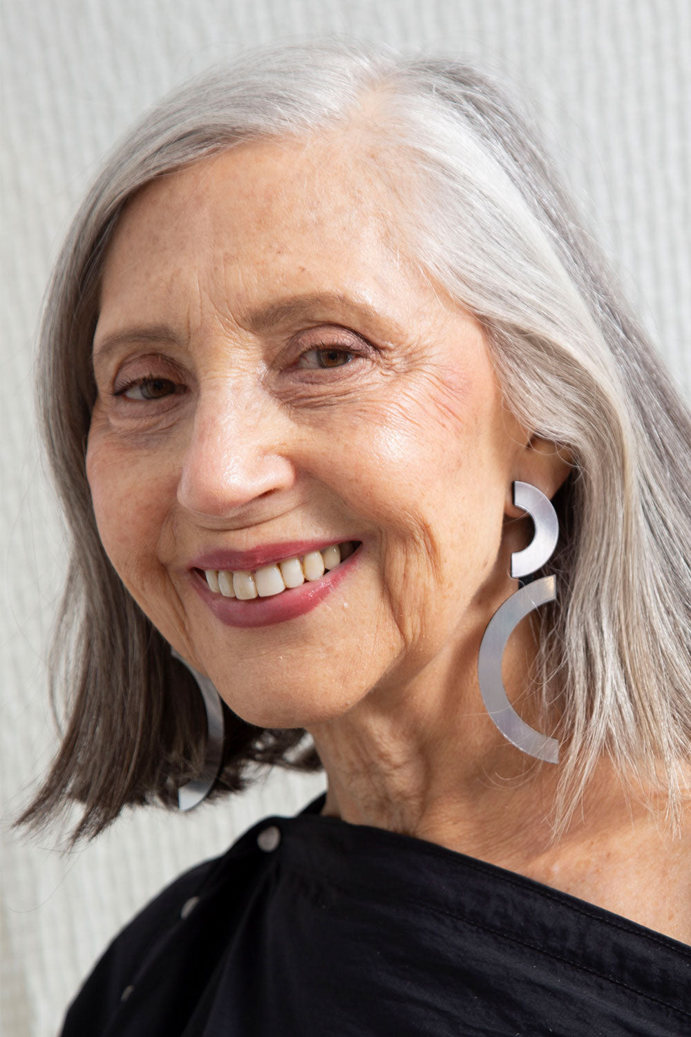 Mies Double Arc Earrings - Silver