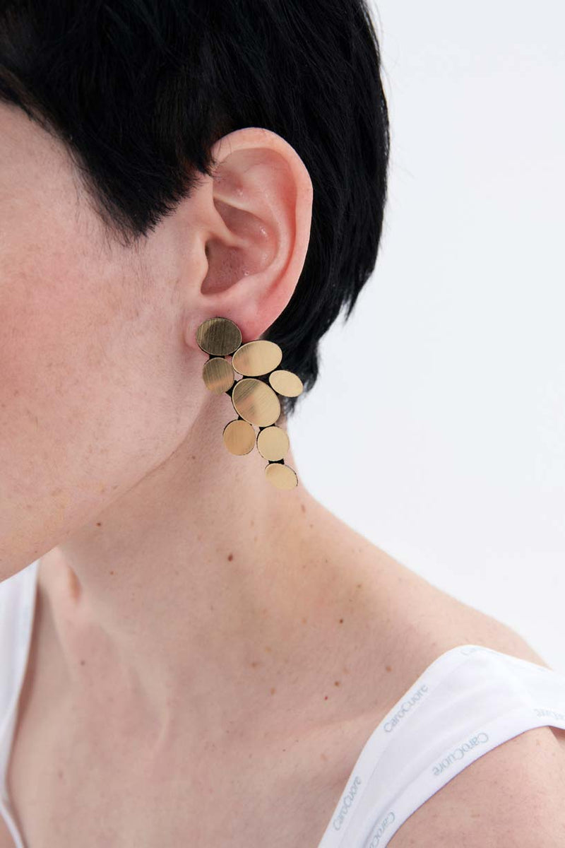 Boucles d'Oreilles Réflexions Organiques Grandes - Argent