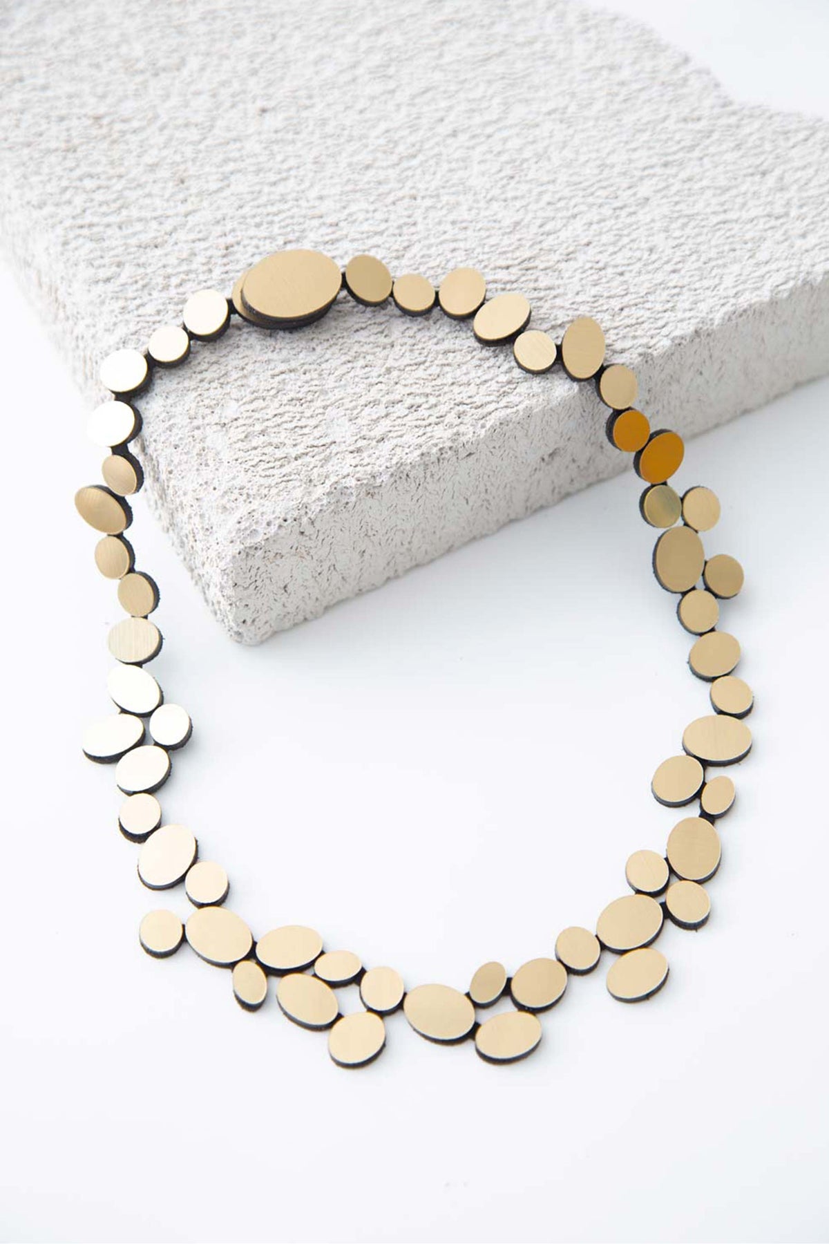 Organic Reflections Round Necklace - Gold
