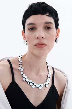 Organic Reflections Round Necklace - Silver *
