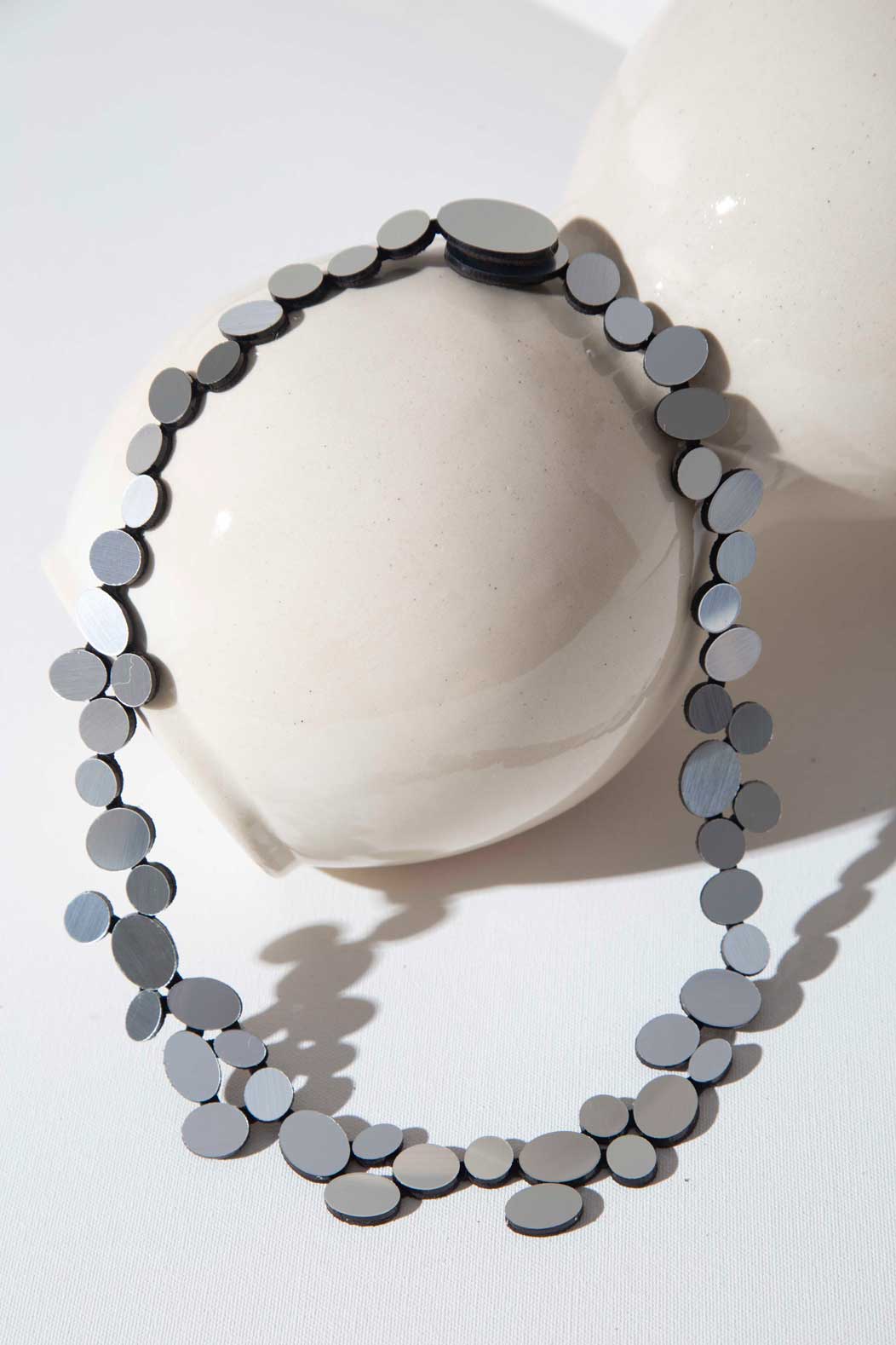Organic Reflections Round Necklace - Silver