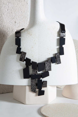 Piet V Necklace - Black Pewter