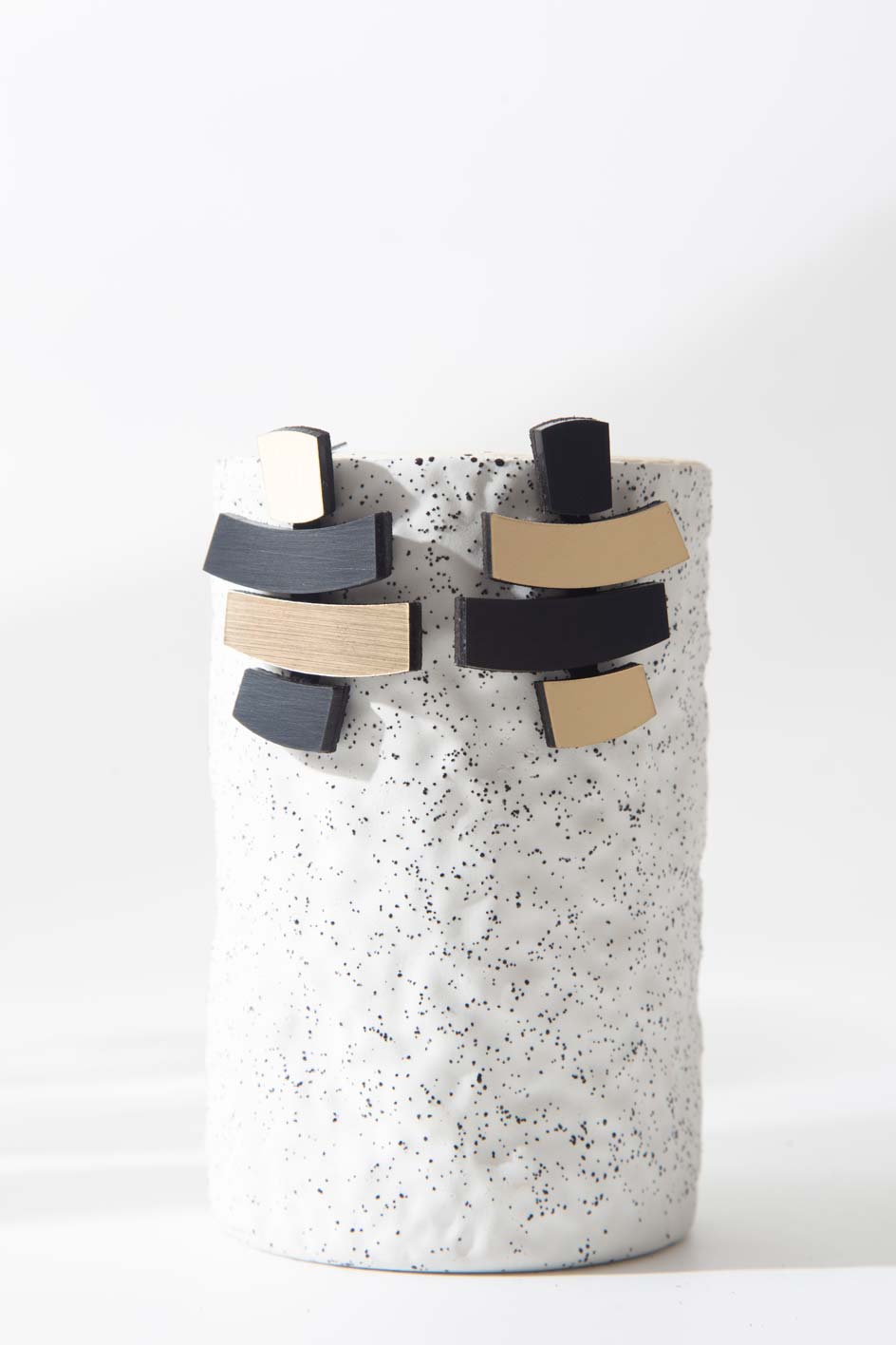 Piet Arc Earrings - Black/Gold