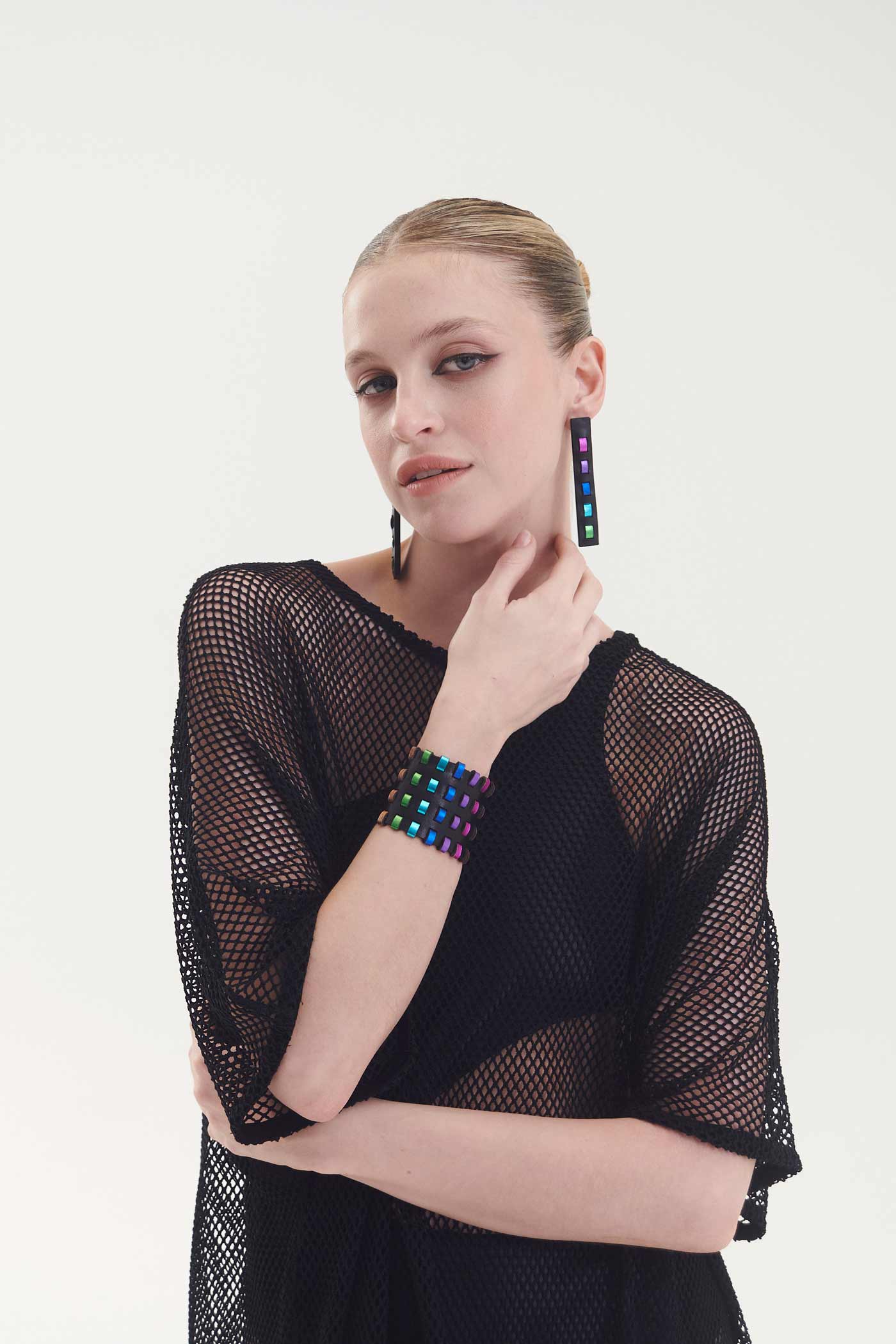 Rainbow Threads Bracelet - Black/Rainbow