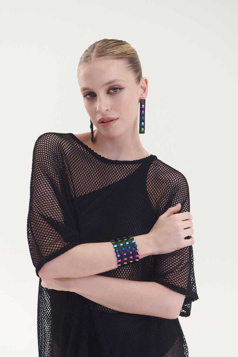 Rainbow Threads Bracelet - Black+Rainbow