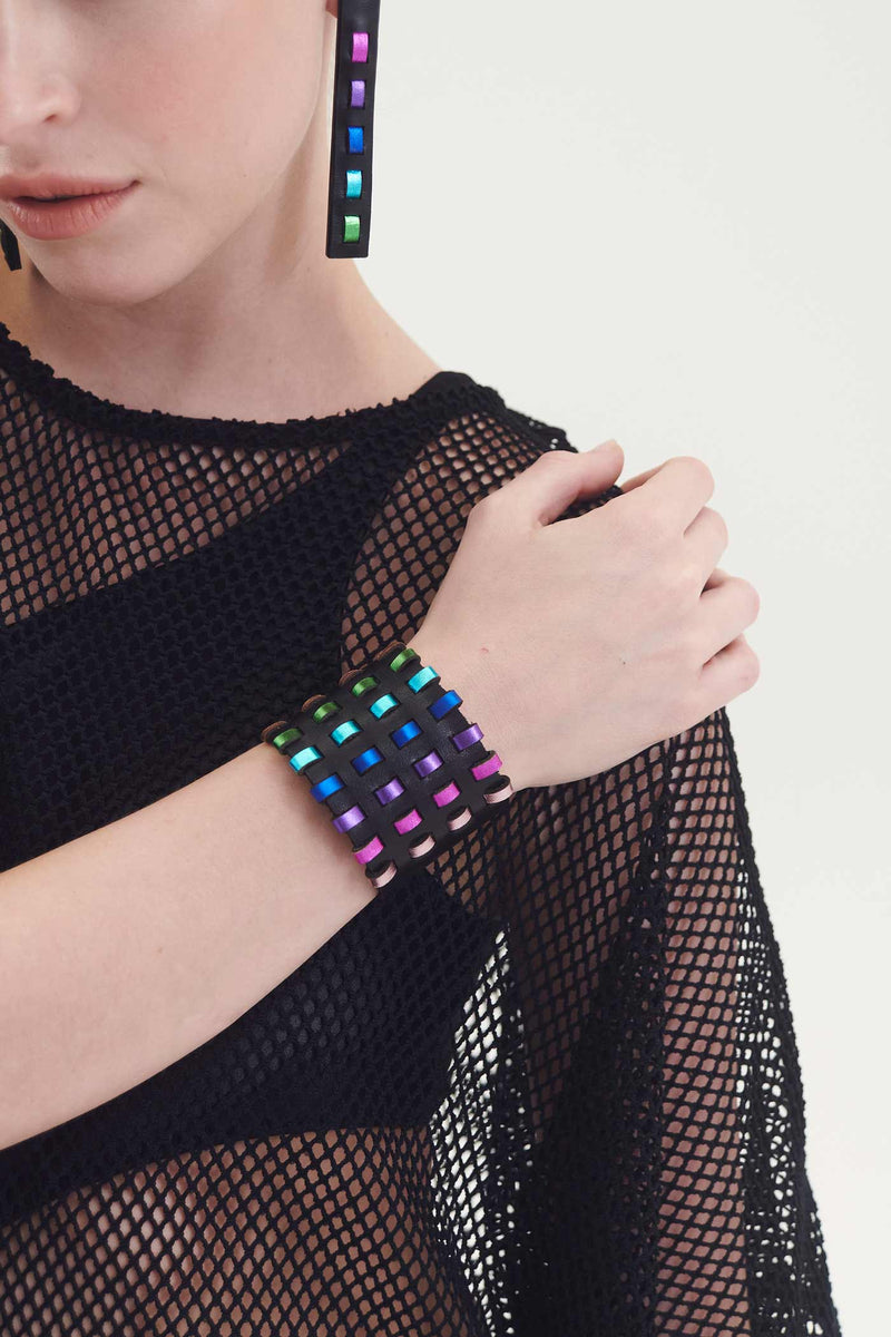 Rainbow Threads Bracelet - Black+Rainbow