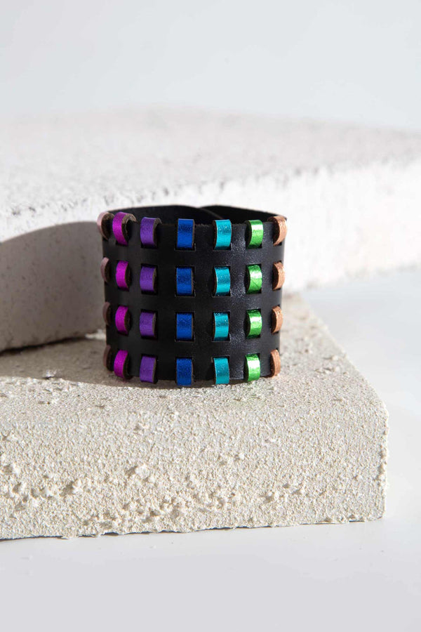 Rainbow Threads Bracelet - Black+Rainbow
