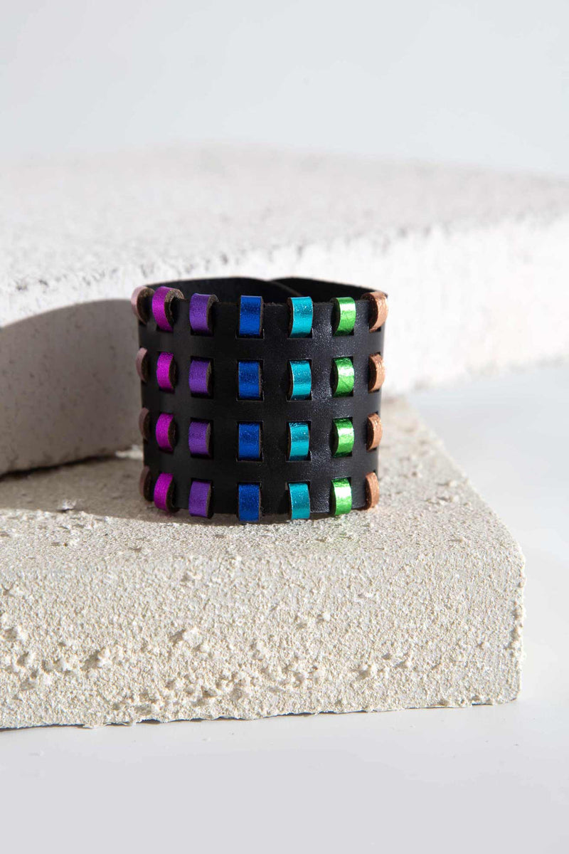 Rainbow Threads Bracelet - Black+Rainbow