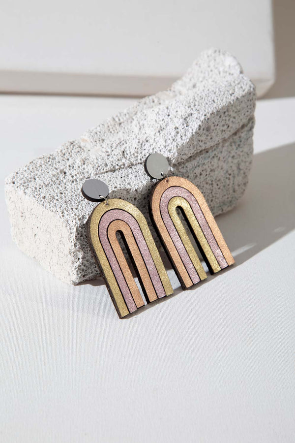 Boucles d'oreilles Rainbow Threads longues - Noir/Cool Colors