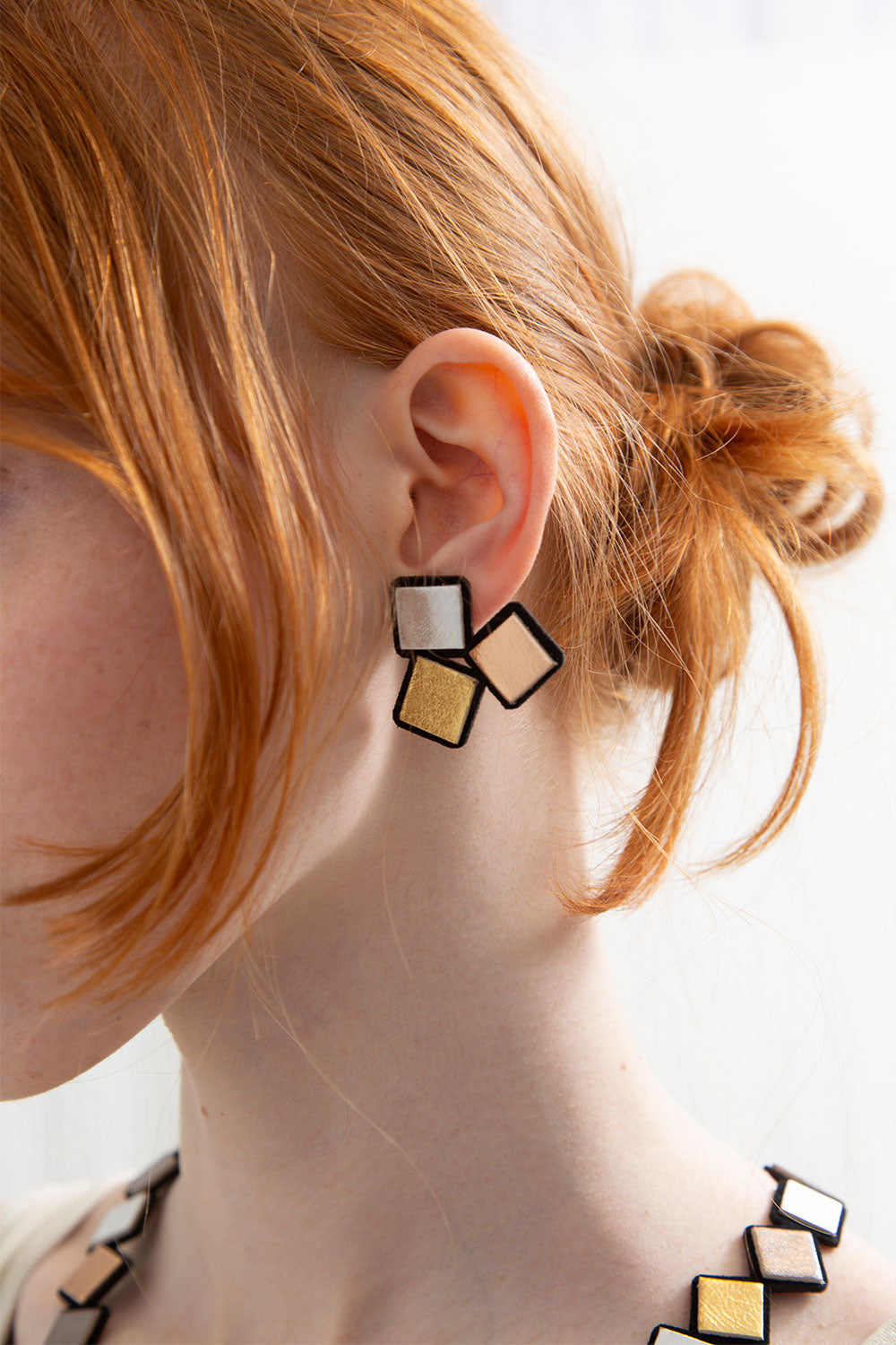 Pendientes Rainbow 3 Squares - Metálicos