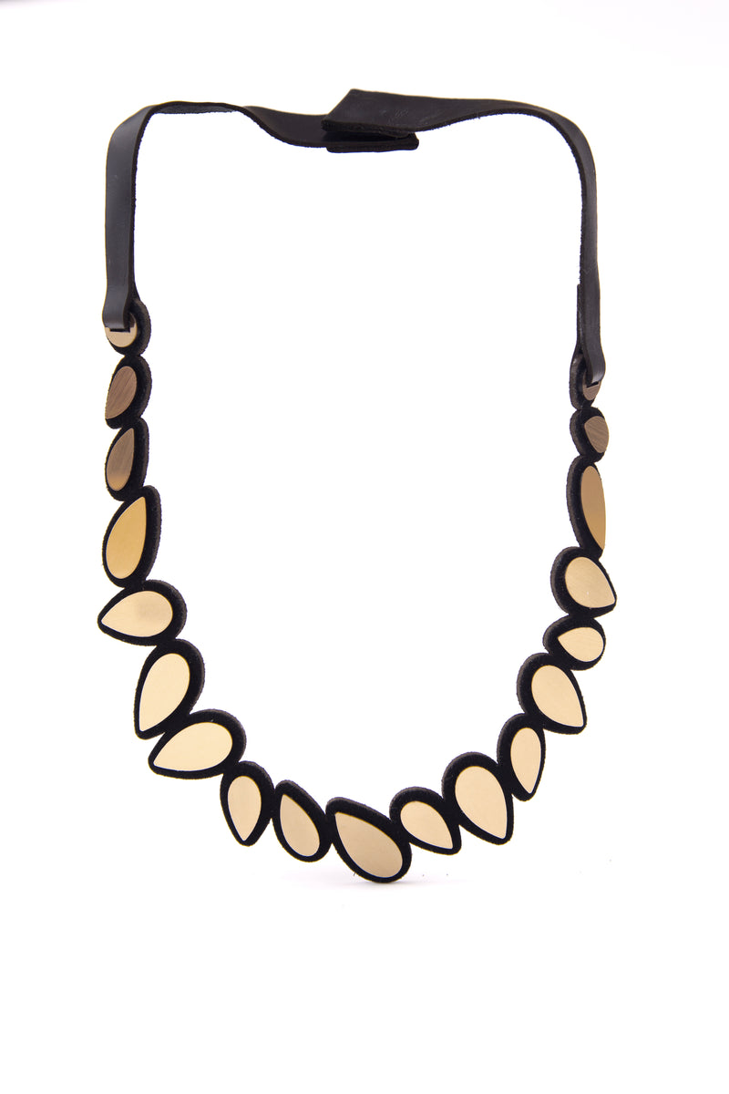 Collier rond Kate Leaves - Noir + Or